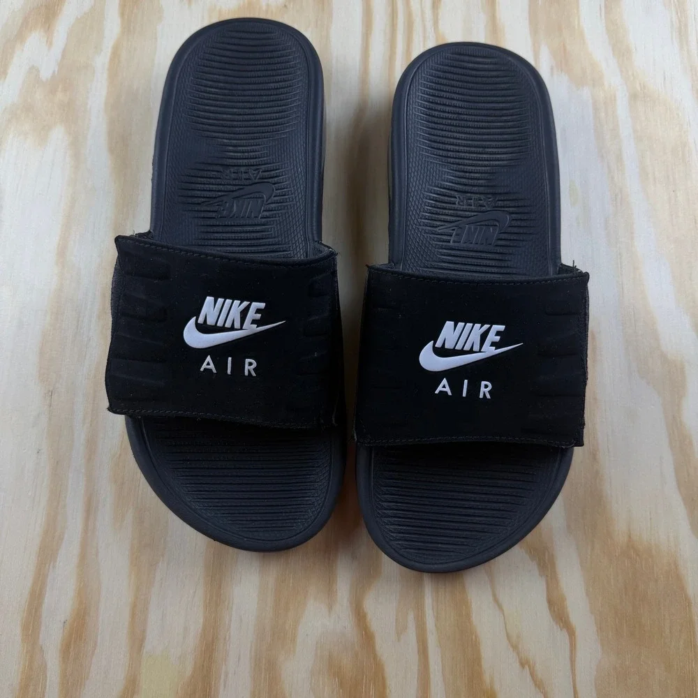 Nike Air Max 90 Slides Kids 6Y Black White Athletic Sandals CZ4665-003
